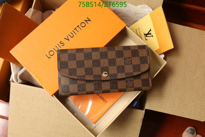 LV Bags-(Mirror)-Wallet-,Code: ZT6595,$: 75USD