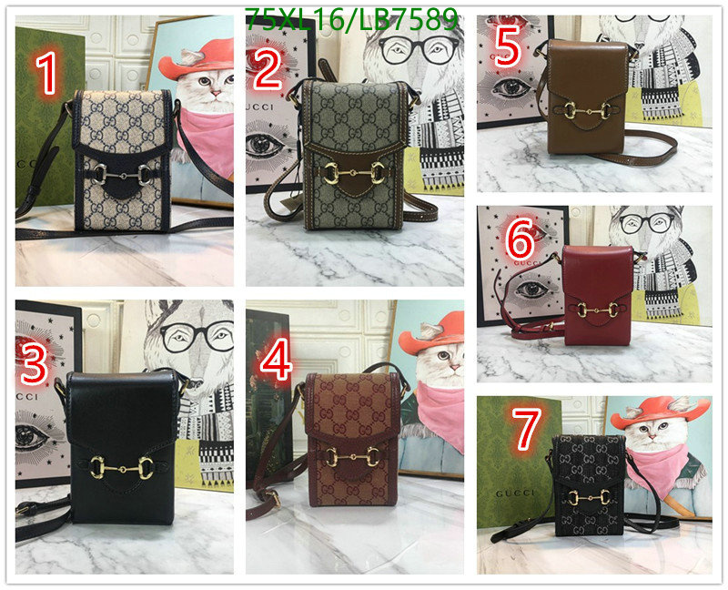 Gucci Bag-(4A)-Horsebit-,Code: LB7589,$: 75USD