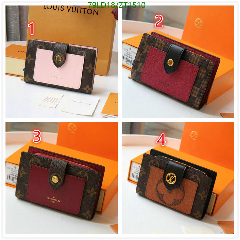 LV Bags-(Mirror)-Wallet-,Code: ZT1510,$: 79USD