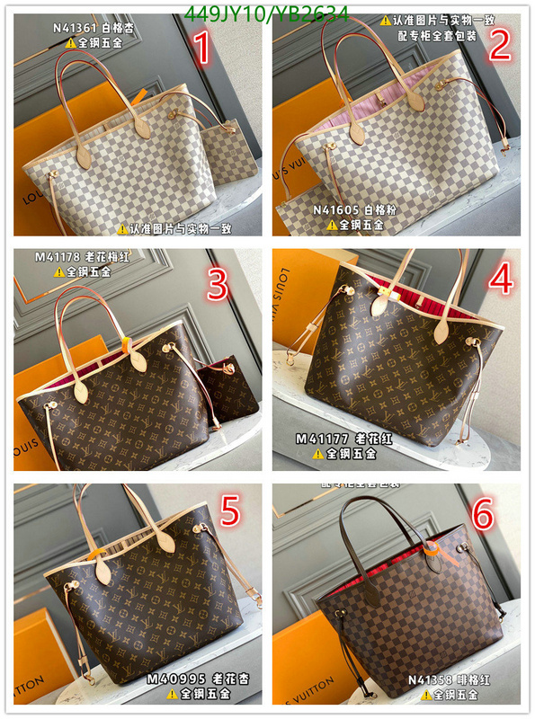 LV Bags-(Mirror)-Neverfull-,Code: YB2634,$: 449USD