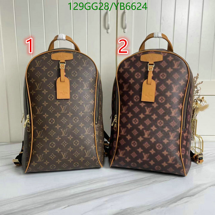 LV Bags-(4A)-Backpack-,Code: YB6624,$: 129USD