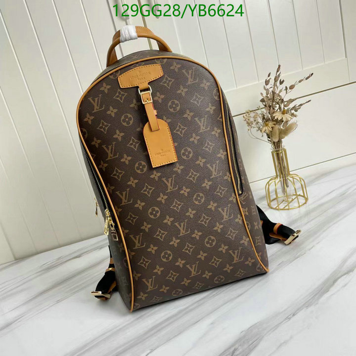 LV Bags-(4A)-Backpack-,Code: YB6624,$: 129USD