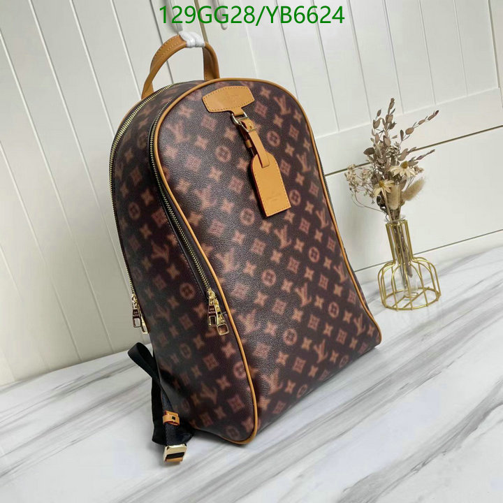 LV Bags-(4A)-Backpack-,Code: YB6624,$: 129USD