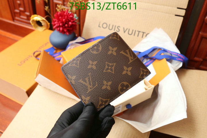 LV Bags-(Mirror)-Wallet-,Code: ZT6611,$: 75USD