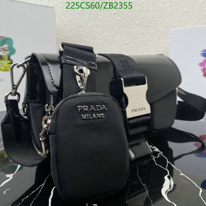 Prada Bag-(Mirror)-Diagonal-,Code: ZB2355,$: 225USD