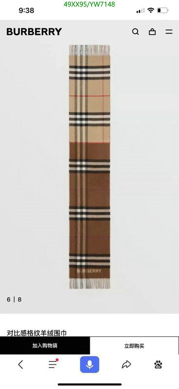 Scarf-Burberry, Code: YM7148,$: 49USD