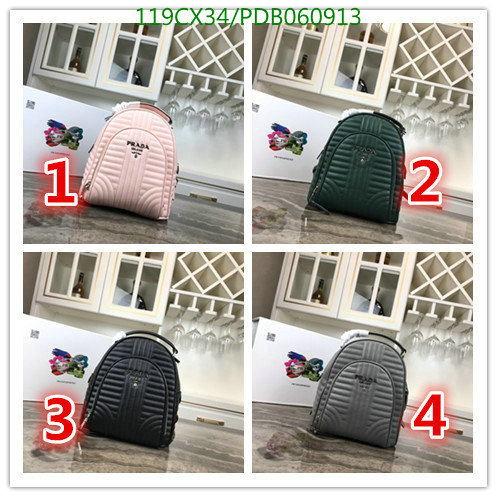 Prada Bag-(4A)-Backpack-,Code: PDB060913,$:119USD