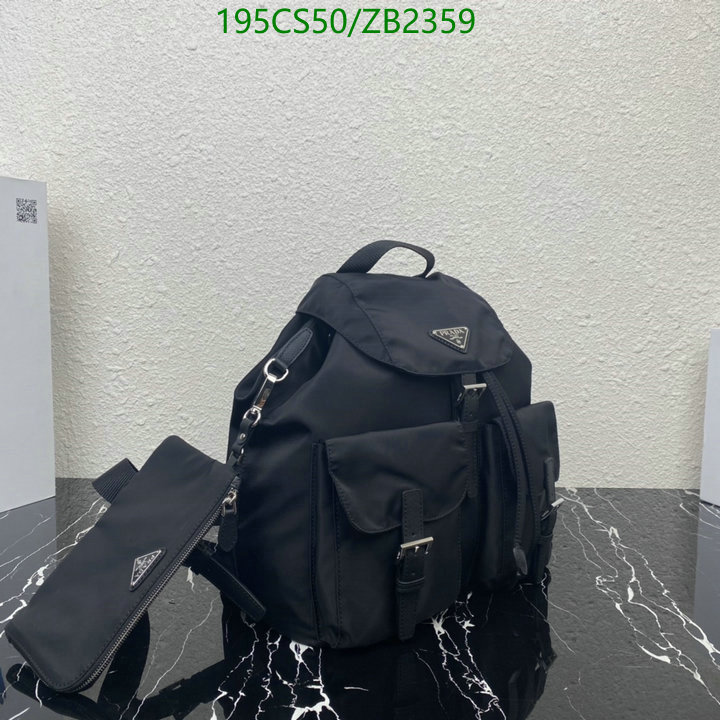 Prada Bag-(Mirror)-Backpack-,Code: ZB2359,$: 195USD