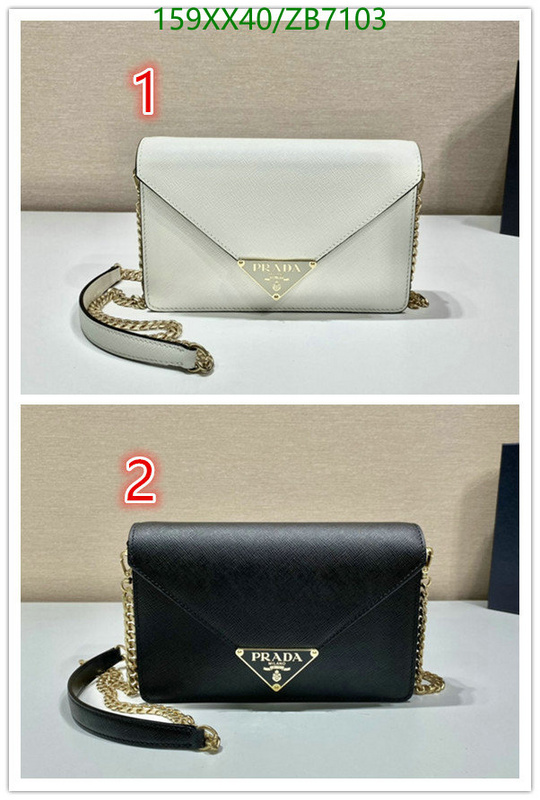 Prada Bag-(Mirror)-Diagonal-,Code: ZB7103,$: 205USD