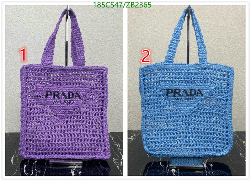 Prada Bag-(Mirror)-Handbag-,Code: ZB2365,$: 185USD