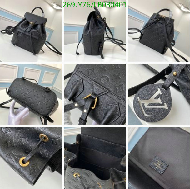 LV Bags-(Mirror)-Backpack-,Code: LB080401,$: 269USD