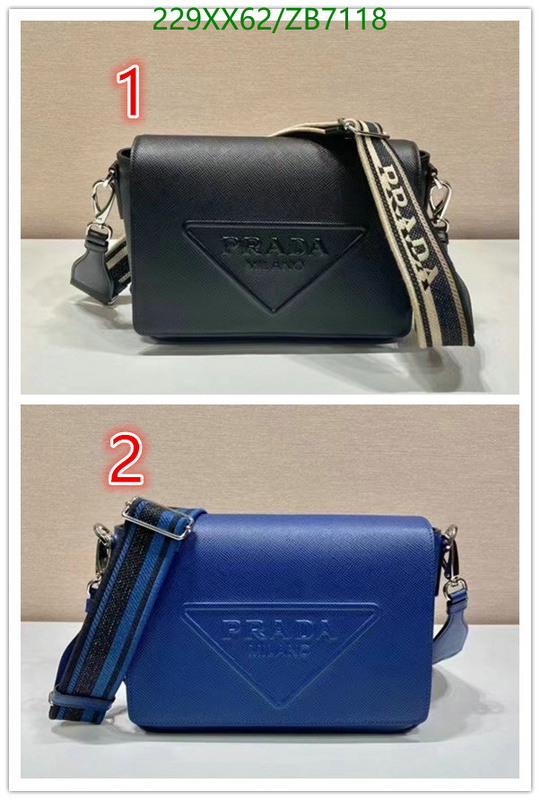 Prada Bag-(Mirror)-Diagonal-,Code: ZB7118,$: 229USD