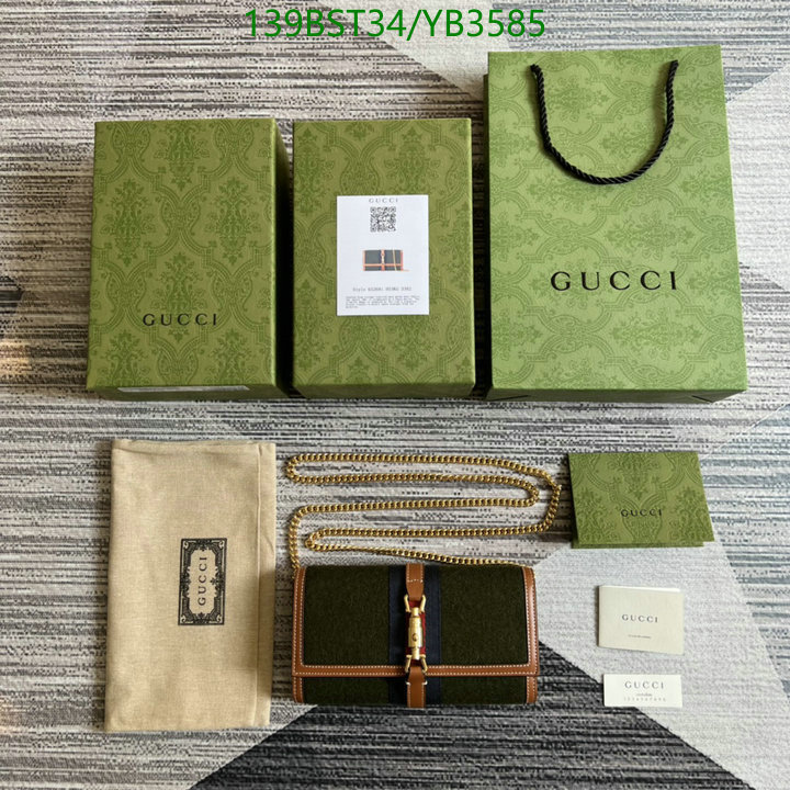 Gucci Bag-(Mirror)-Diagonal-,Code: YB3585,$: 139USD