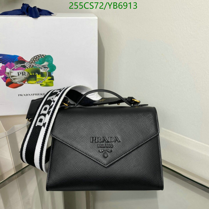 Prada Bag-(Mirror)-Diagonal-,Code: YB6913,$: 255USD