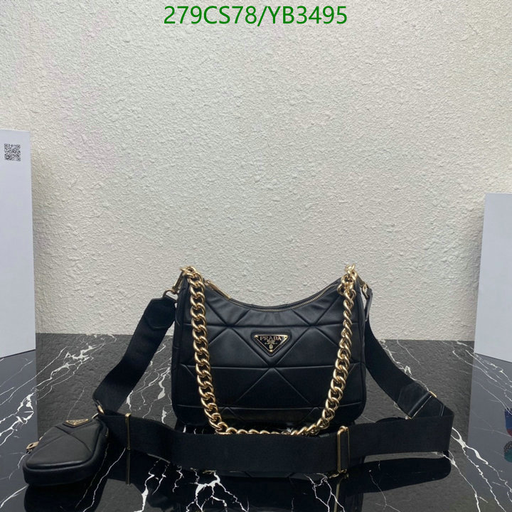 Prada Bag-(Mirror)-Diagonal-,Code: YB3495,$: 279USD