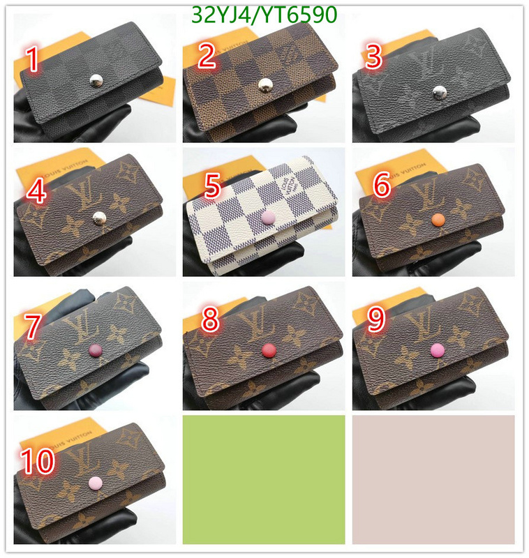 LV Bags-(4A)-Wallet-,Code: YT6590,$: 32USD