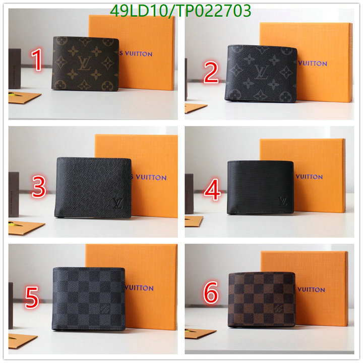 LV Bags-(Mirror)-Wallet-,Code: TP022703,$: 49USD