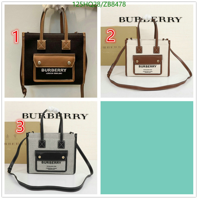 Burberry Bag-(4A)-Handbag-,Code: ZB8478,$: 125USD