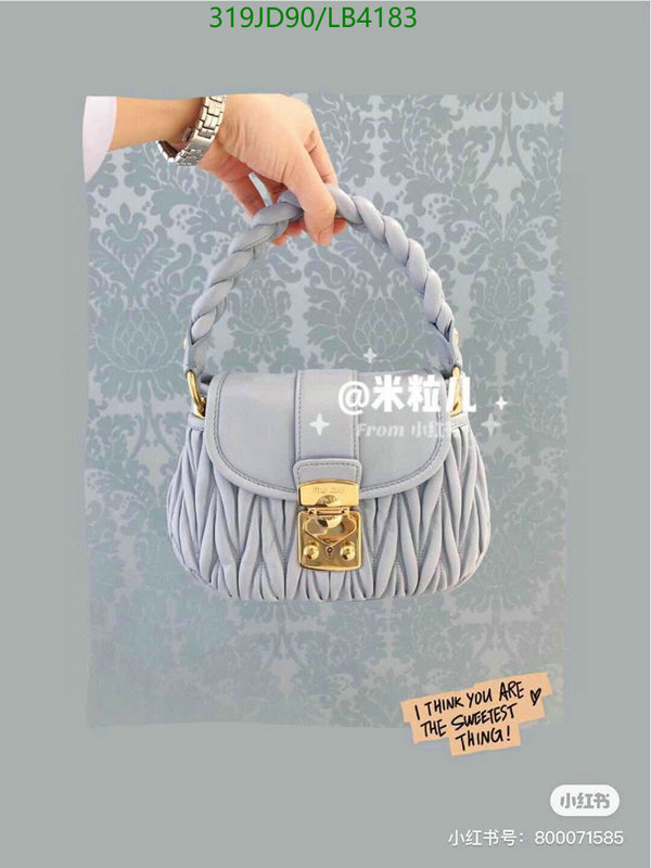 Miu Miu Bag-(Mirror)-Handbag-,Code: LB4183,$: 319USD