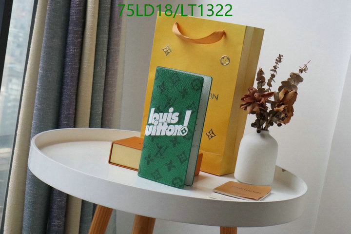 LV Bags-(Mirror)-Wallet-,Code: LT1322,$: 75USD