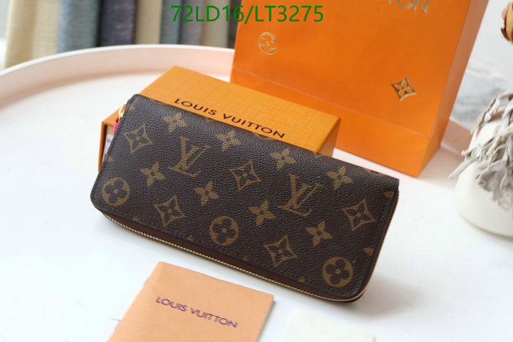 LV Bags-(Mirror)-Wallet-,Code: LT3275,$: 72USD