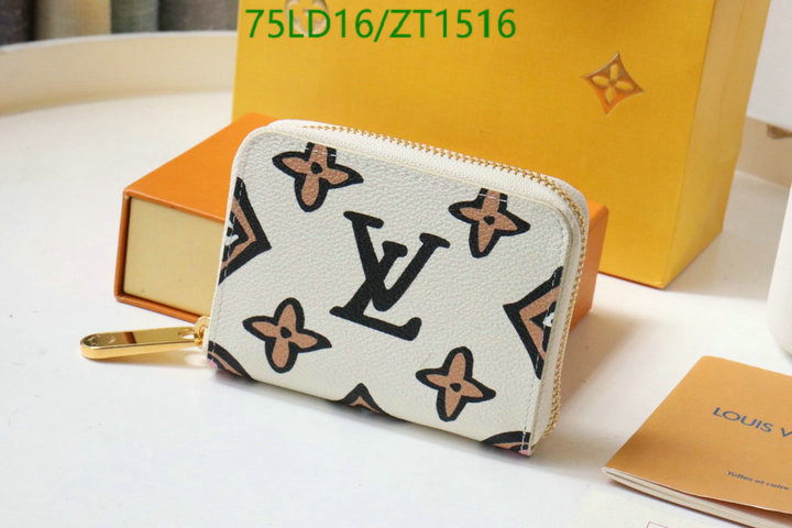 LV Bags-(Mirror)-Wallet-,Code: ZT1516,$: 75USD