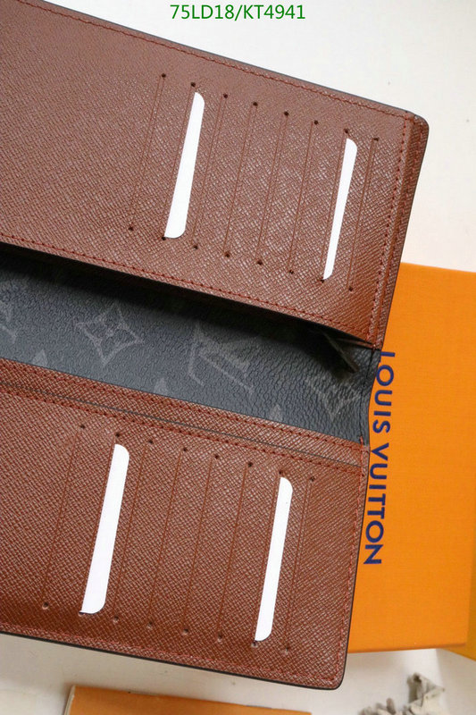 LV Bags-(Mirror)-Wallet-,Code: KT4941,$: 75USD
