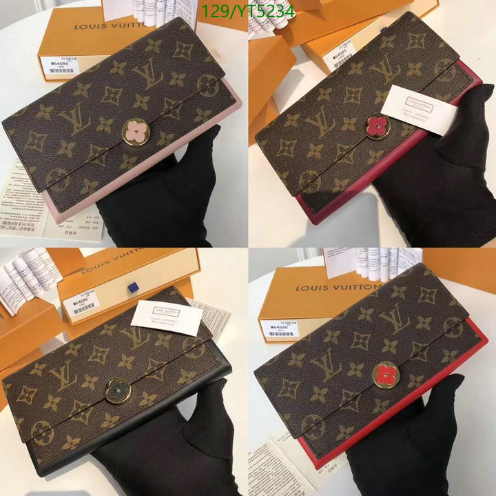 LV Bags-(Mirror)-Wallet-,Code: YT5234,$: 129USD