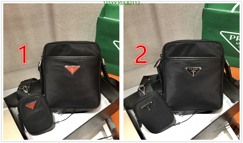 Prada Bag-(Mirror)-Diagonal-,Code: LB2112,$: 115USD