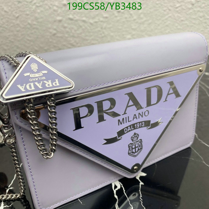 Prada Bag-(Mirror)-Diagonal-,Code: YB3483,$: 199USD