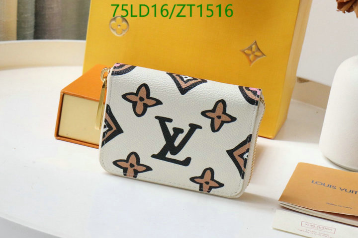 LV Bags-(Mirror)-Wallet-,Code: ZT1516,$: 75USD