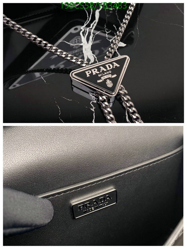 Prada Bag-(Mirror)-Diagonal-,Code: YB3483,$: 199USD