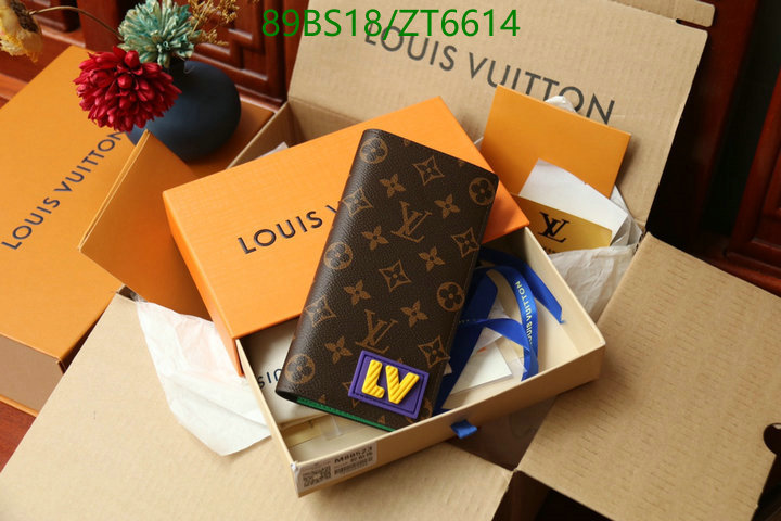 LV Bags-(Mirror)-Wallet-,Code: ZT6614,$: 89USD