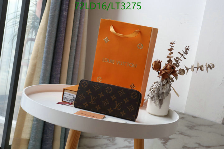 LV Bags-(Mirror)-Wallet-,Code: LT3275,$: 72USD