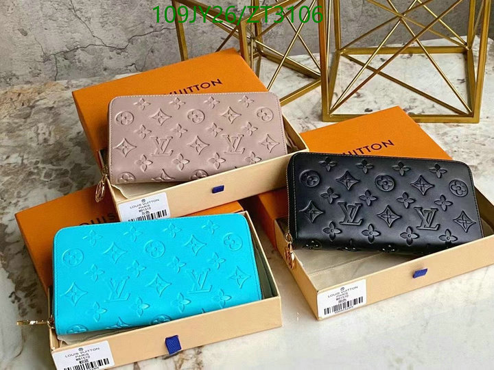 LV Bags-(Mirror)-Wallet-,Code: ZT3106,$: 109USD