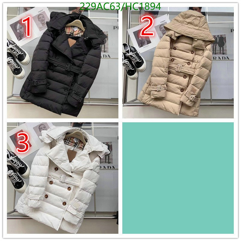 Down jacket Women-Burberry, Code: HC1894,$: 229USD