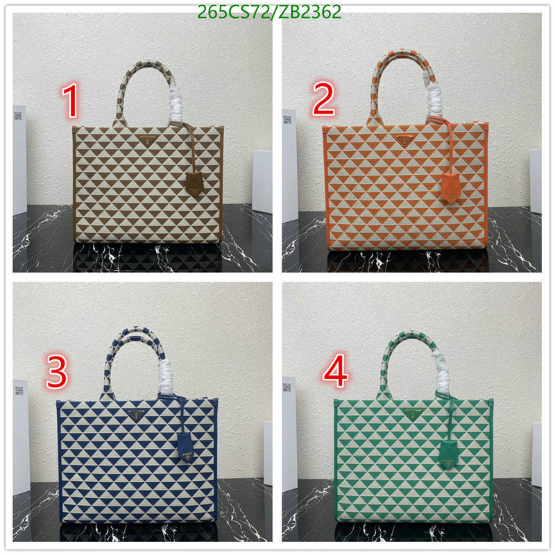 Prada Bag-(Mirror)-Handbag-,Code: ZB2362,$: 265USD