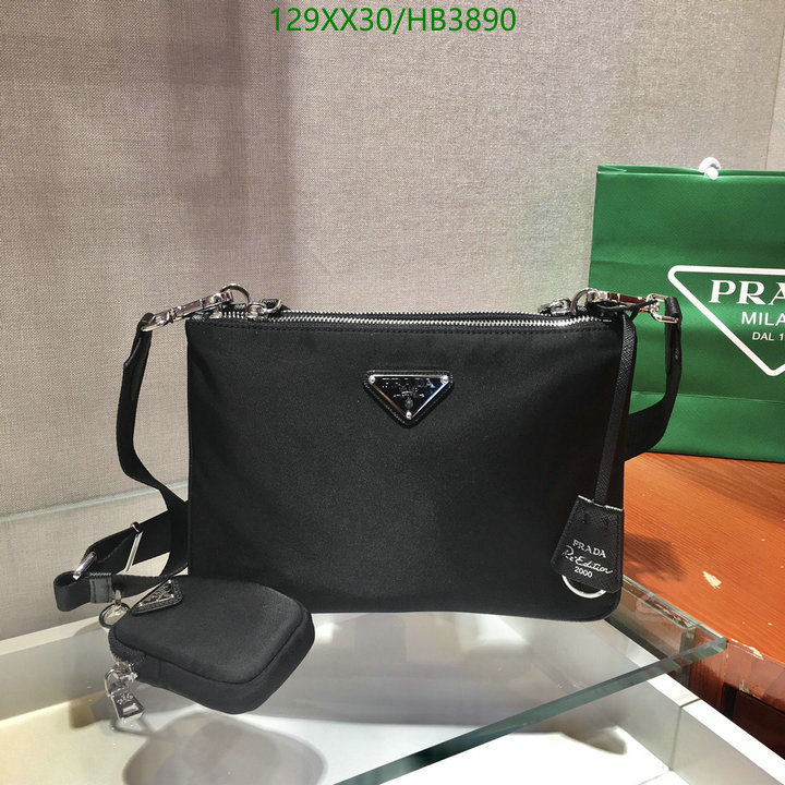 Prada Bag-(Mirror)-Diagonal-,Code: HB3890,$: 129USD
