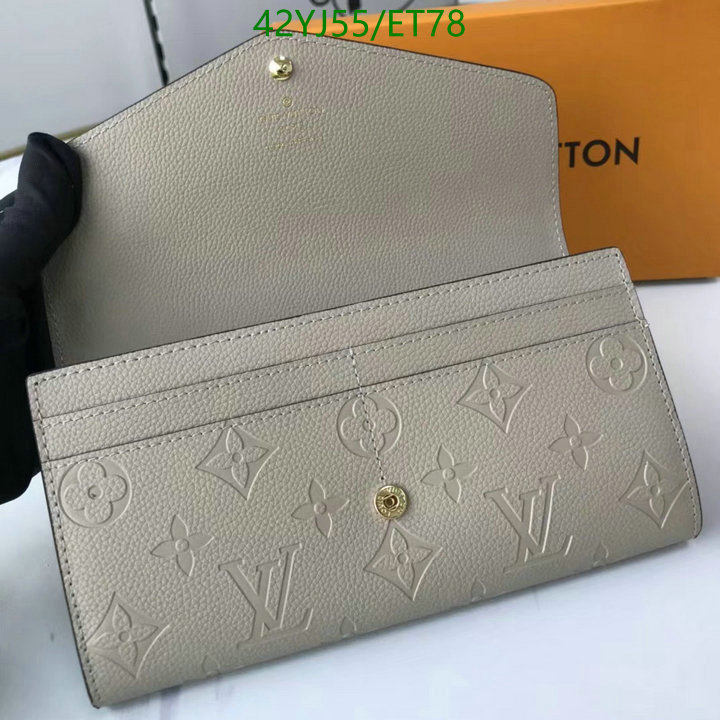 LV Bags-(4A)-Wallet-,Code: ET78,$: 42USD