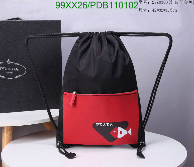 Prada Bag-(Mirror)-Backpack-,Code: PDB110102,$:95USD