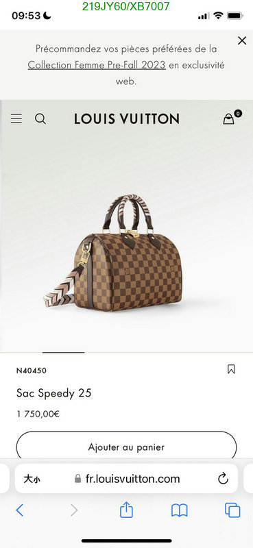 LV Bags-(Mirror)-Speedy-,Code: XB7007,$: 219USD