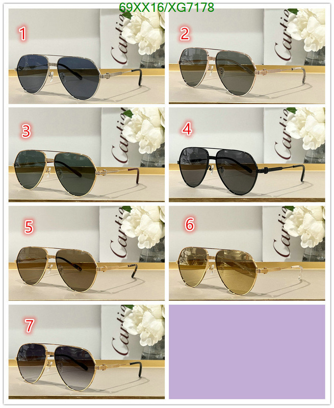 Glasses-Cartier, Code: XG7178,$: 69USD