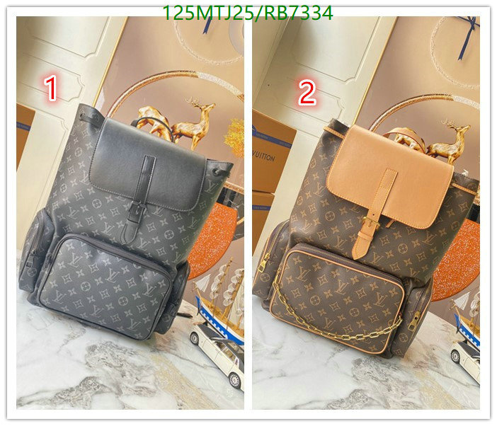 LV Bags-(4A)-Backpack-,Code: RB7334,$: 125USD