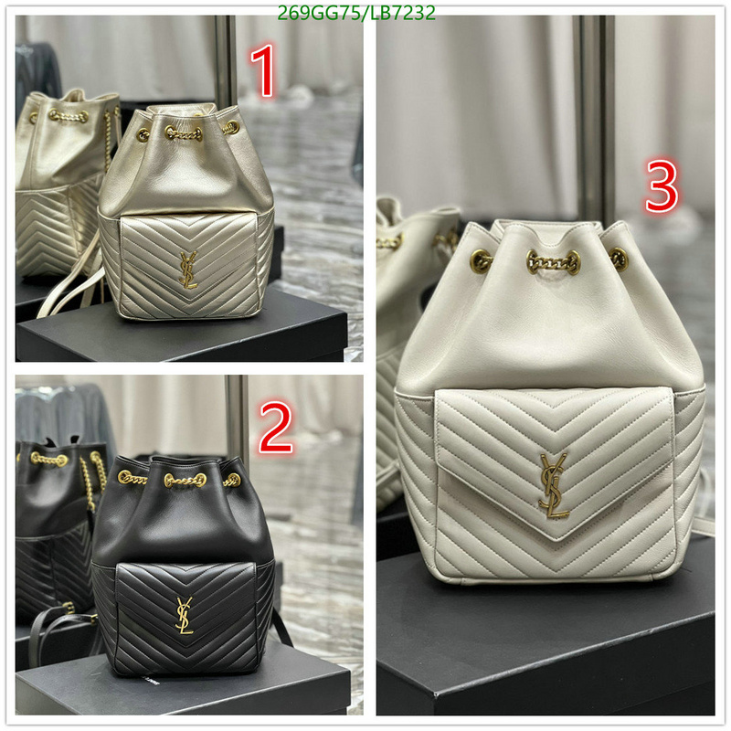 YSL Bag-(Mirror)-Backpack- Code: LB7232 $: 269USD