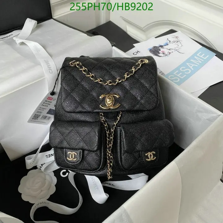 Chanel Bag-(Mirror)-Backpack- Code: HB9202 $: 255USD