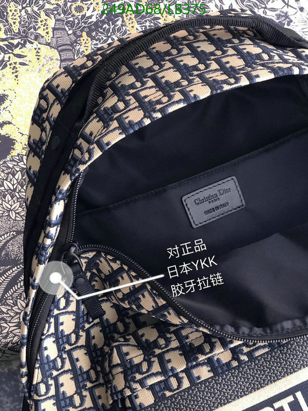 Dior Bag-(Mirror)-Backpack- Code: LB375 $: 249USD
