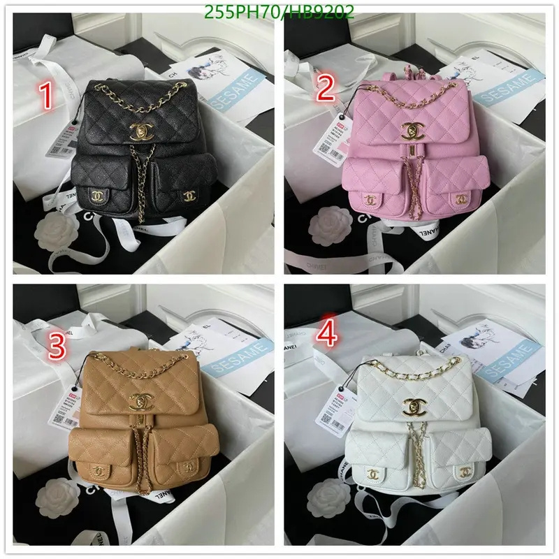 Chanel Bag-(Mirror)-Backpack- Code: HB9202 $: 255USD