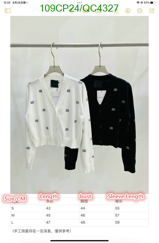 Clothing-Givenchy Code: QC4327 $: 109USD