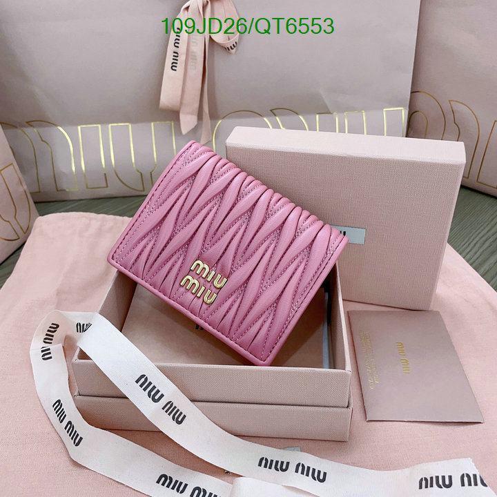 Miu Miu Bag-(Mirror)-Wallet- Code: QT6553 $: 109USD