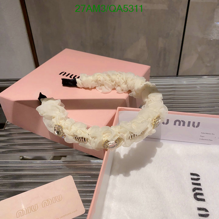 Headband-MIU MIU Code: QA5311 $: 27USD